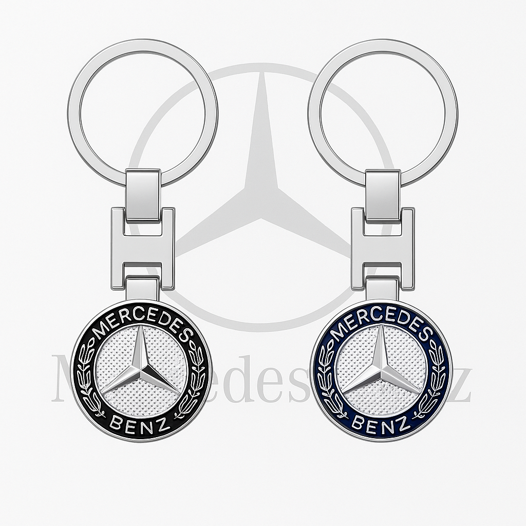 Mercedes Benz Schlüsselanhänger Metal Silber/Schwarz