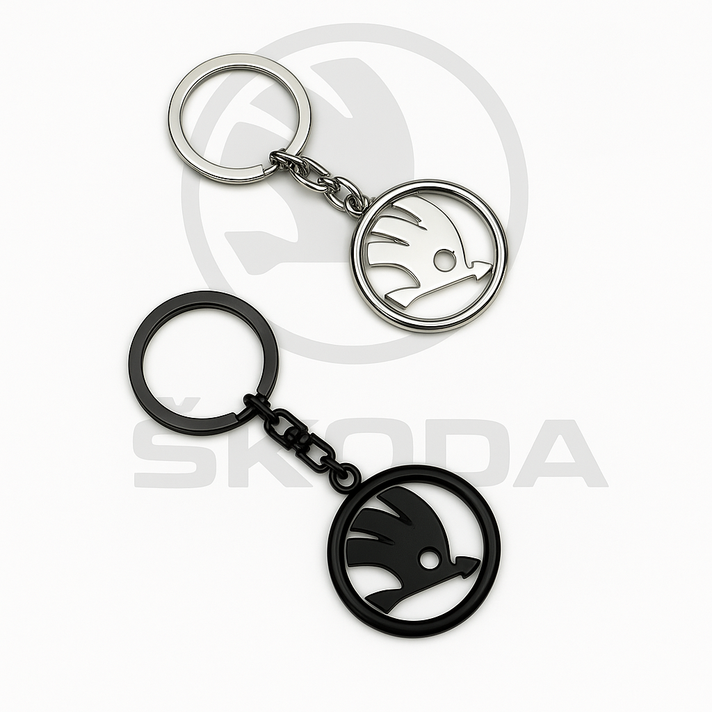 Skoda Schlüsselanhänger Silber/Schwarz